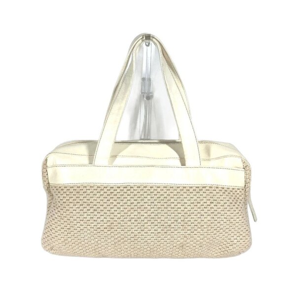 CHANEL CC CC Mark logo Tote Bag Shoulder Bag Hand Bag Leather/Canvas Beige/White - Picture 2 of 16